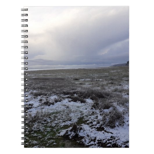 Schnee über das Bay Spiral Notebook Notizblock (Vorderseite)