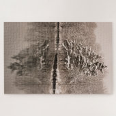 Schnee über den Wintersee Wunderland Vintage Lands Puzzle (Horizontal)