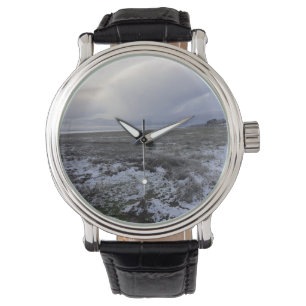 Schnee über die Bucht Armbanduhr