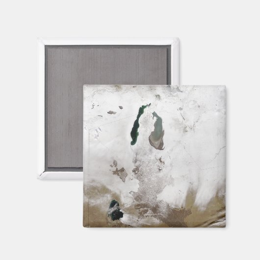 Schnee um das Aralmeer Magnet (Vorderseite/Rückseite)
