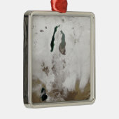 Schnee um das Aralmeer Silbernes Ornament (Rechts)