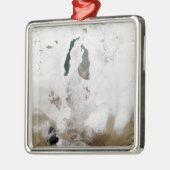 Schnee um das Aralmeer Silbernes Ornament (Links)