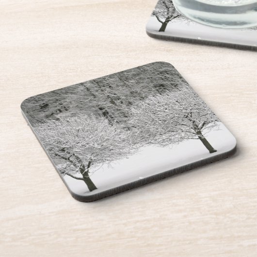 Schnee umfaßte Landschaft Getränkeuntersetzer (Linke Seite)