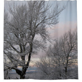 Schnee umfaßte Niederlassungen Duschvorhang