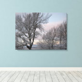 Schnee umfaßte Niederlassungen Leinwanddruck (Insitu (Holzboden))