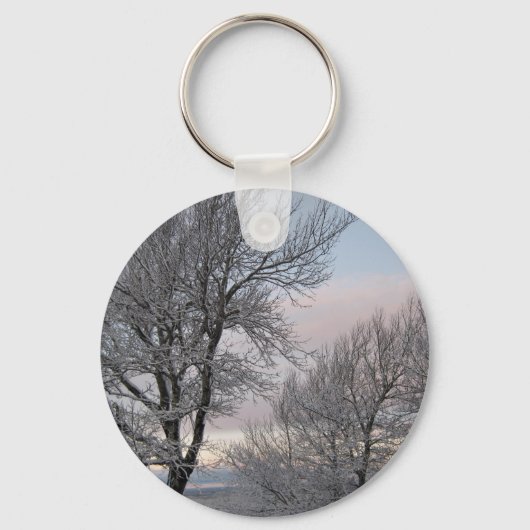 Schnee umfaßte Niederlassungen Schlüsselanhänger (Vorderseite)