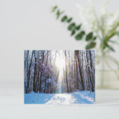 Schnee und Bäume mit Liegen Postkarte (Stehend Vorderseite)