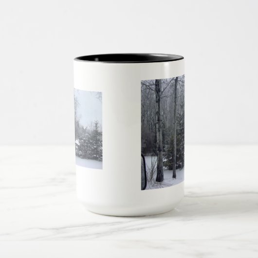 Schnee und Bäume Tasse (Zentrum)