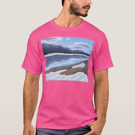 Schnee und Berge T-Shirt (Vorderseite)