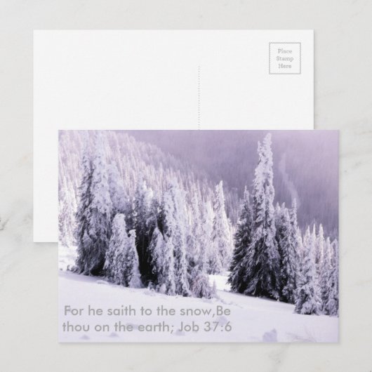 Schnee und Bibel Postkarte (Vorne/Hinten)