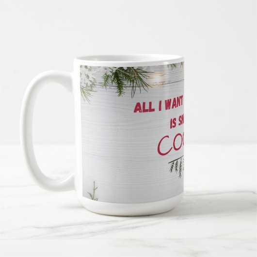 "Schnee und Cookies" Warm, gemütlich, Nostalgisch Kaffeetasse (Links)