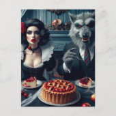 Schnee und die große böse Wolf Dunkle Fantasie Geb Postkarte (Vorderseite)