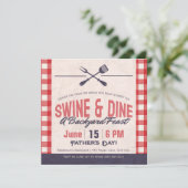 Schnee und Dine Vatertag Feiertag Einladung (Stehend Vorderseite)