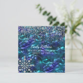 Schnee-und Eis-16. Geburtstag-Party Einladung (Stehend Vorderseite)