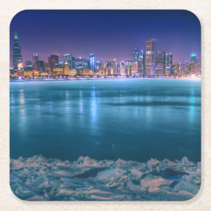 Schnee und Eis hat auf See Michiga in Arktis Rechteckiger Pappuntersetzer