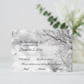 Schnee und Eis Winter UAWG + Menü RSVP Karte (Stehend Vorderseite)