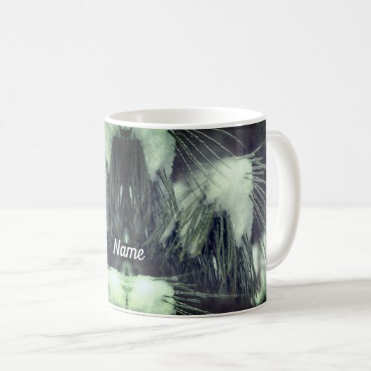 Schnee- und Eiswinterlandschaft Foto Kaffeetasse (VorderseiteRechts)
