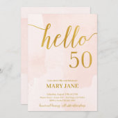 Schnee und Gold 50. Geburtstagsladung Einladung (Vorne/Hinten)