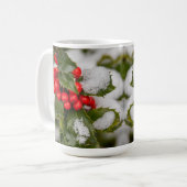 Schnee und Holly Kaffeetasse (Vorderseite Links)