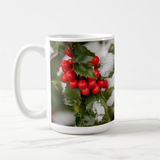 Schnee und Holly Kaffeetasse (Links)