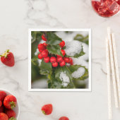 Schnee und Holly Serviette (Beispiel)