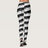 Schnee und Hut, schwarz-weiß Weihnachten Leggings (Rückseite)