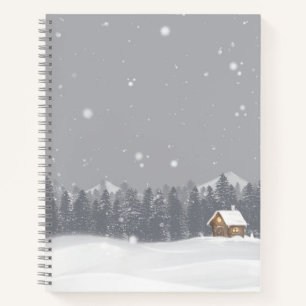 Schnee und Hütte Notizblock