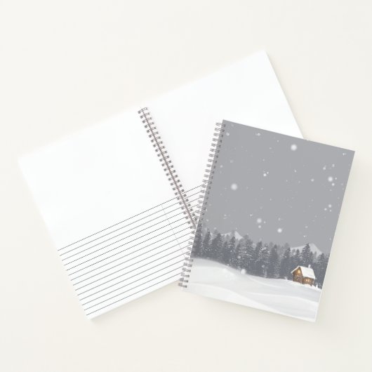 Schnee und Hütte Notizblock (Innenseite)