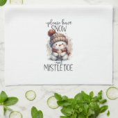 Schnee und Mistletoe Geschirrtuch (Gefaltet)