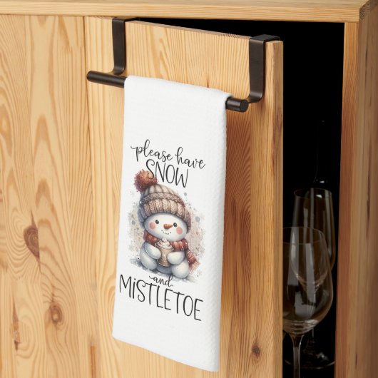 Schnee und Mistletoe Geschirrtuch (Drittel gefaltet)
