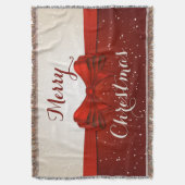 Schnee und rote Schleife Decke (Vorderseite Vertikal)