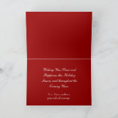 Schnee-und roter Schein-personalisierte Feiertagskarte (Innenseite)