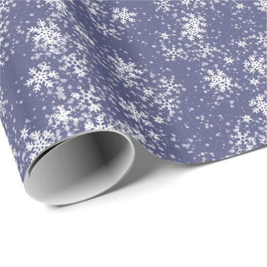 Schnee und Schneeflocken Winter Geschenkpapier (Rolleneckpunkt)