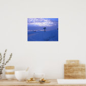 Schnee und Sonnenuntergang Poster (Küche)