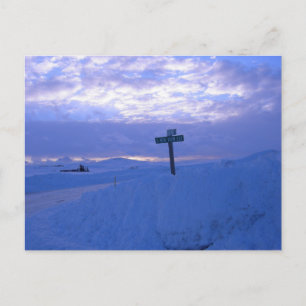 Schnee und Sonnenuntergang Postkarte