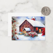 Schnee und Stall Budget Mini Weihnachten Mitteilungskarte (Vorderseite/Rückseite Beispiel)
