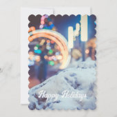 Schnee- und Winterlichter Feiertagskarte (Vorderseite)