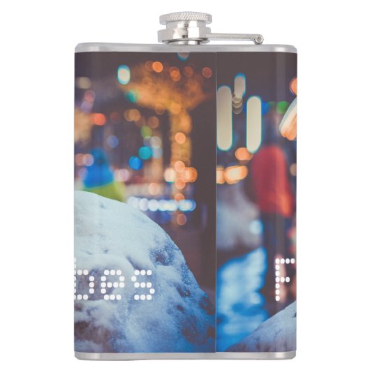 Schnee- und Winterlichter Flachmann (Rückseite)