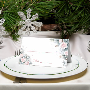 Schnee verliebt Winter-Brautabschiedsparty Platzkarte