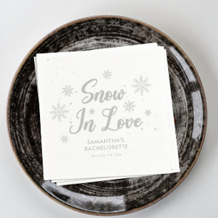 Schnee verliebt Winter Ski Junggesellinnenabschied Serviette