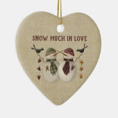 Schnee viel in Liebe - 1. Weihnachten gemeinsam Keramik Ornament (Rechts)
