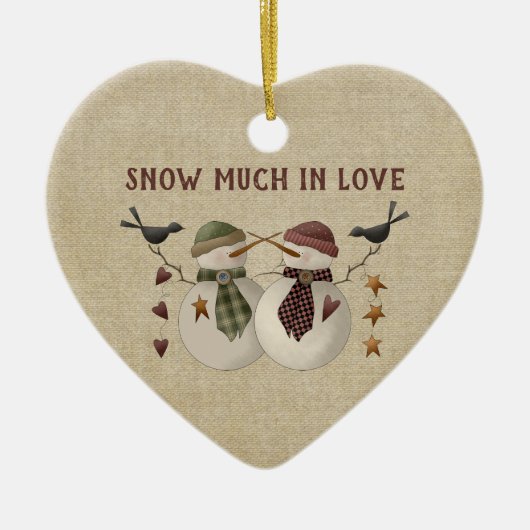 Schnee viel in Liebe - 1. Weihnachten gemeinsam Keramik Ornament (Vorne)