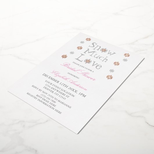 Schnee viel Liebe Schneeflocke Winterwochenende Br Folieneinladung (Gedreht)