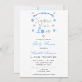 Schnee viel Liebe Winter Snowflake Babydusche Einladung (Vorderseite)