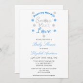 Schnee viel Liebe Winter Snowflake Babydusche Einladung (Vorne/Hinten)