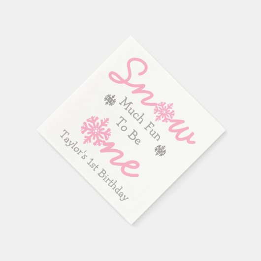 Schnee viel Spaß als ein Serviette (Ecke)