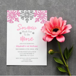 Schnee viel Spaß, ein Winter 1. Geburtstag zu sein Pergament Einladungen