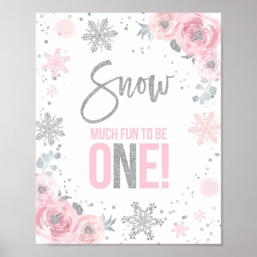 Schnee viel Spaß, ein Winter ONEderland Party zu s Poster (Vorne)
