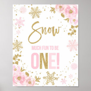 Schnee viel Spaß, ein Winter ONEderland Party zu s Poster