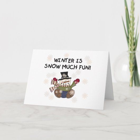 Schnee viel Spaß Feiertagskarte (Vorderseite)